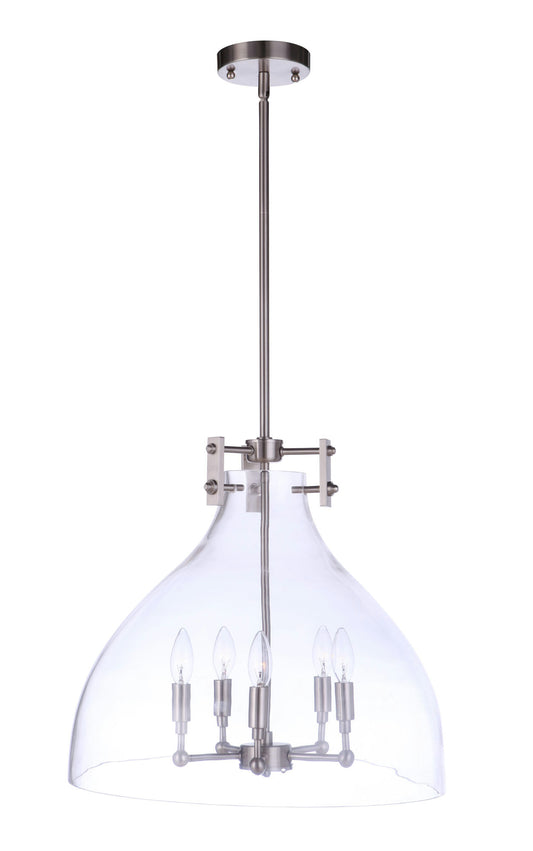 Chardonnay 5 Light Pendant, Brushed Polished Nickel
