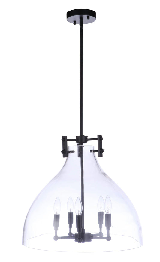 Chardonnay 5 Light Pendant, Flat Black