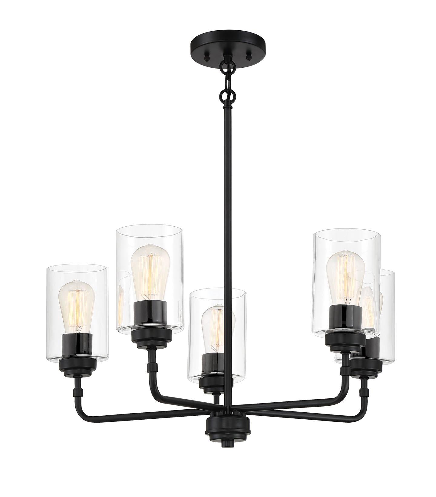 Stowe Chandelier 5 Light Flat Black