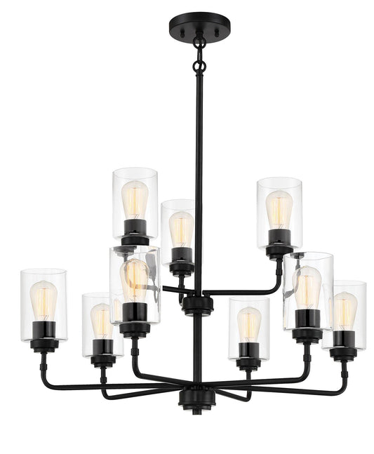 Stowe Chandelier 9 Light Flat Black