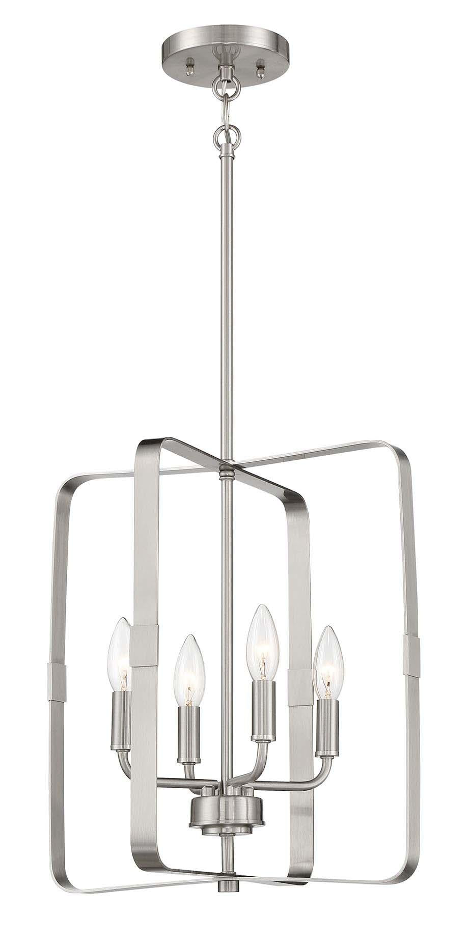Stowe Foyer 4 Light, Brushed Polished Nickel