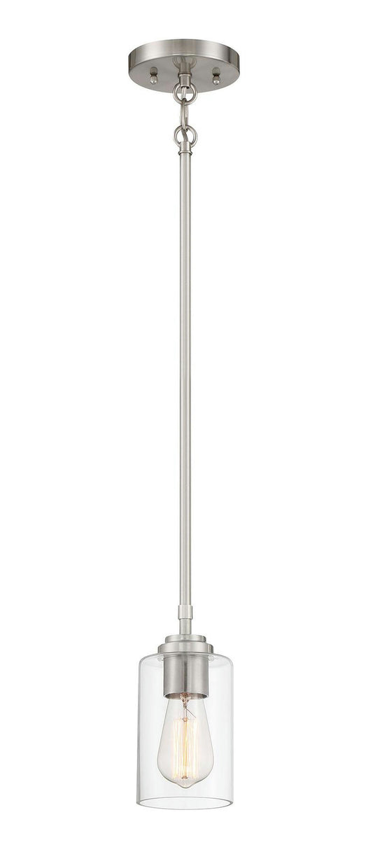 Stowe Mini Pendant 1 Light, Brushed Polished Nickel