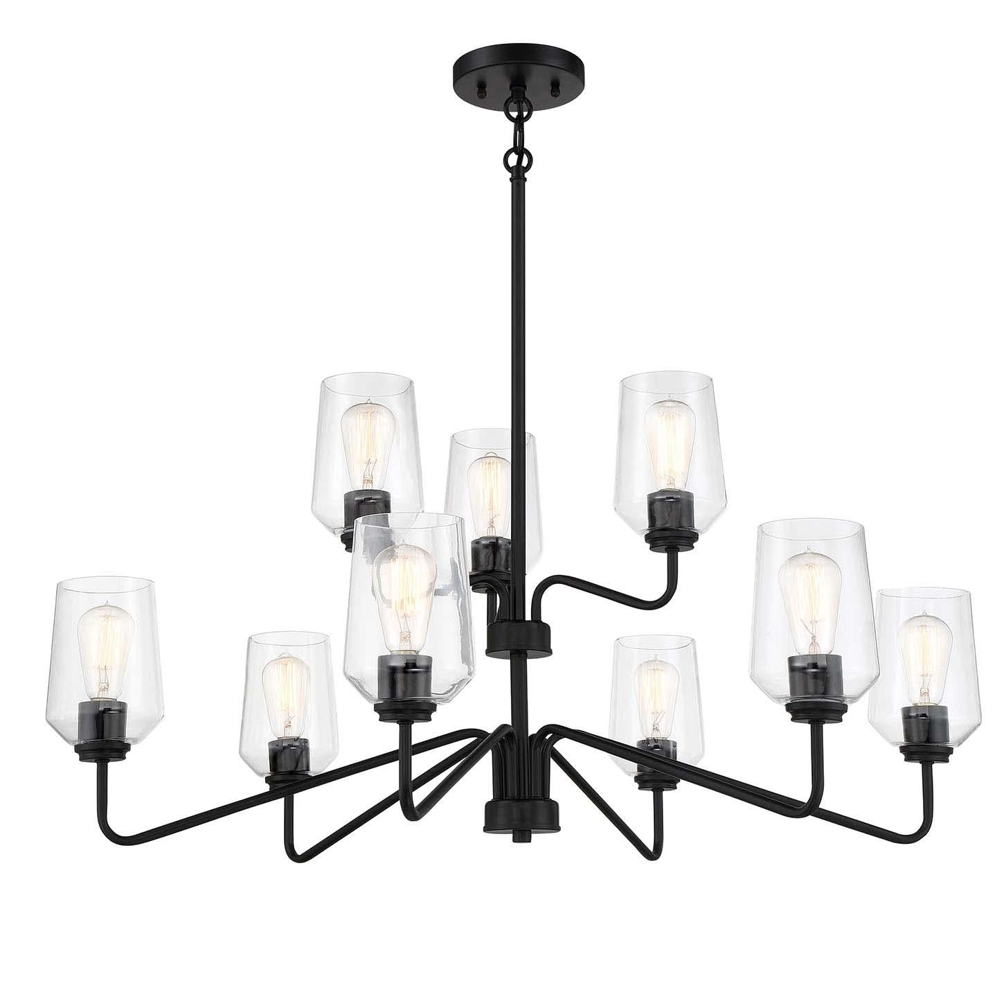 Shayna Chandelier 9 Light Flat Black