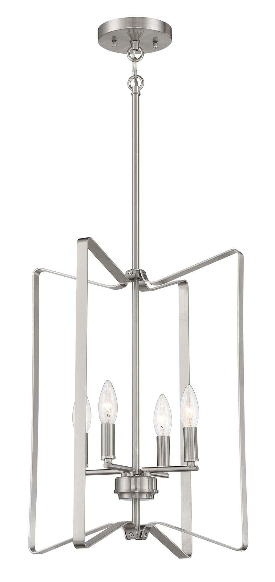 Shayna Foyer 4 Light, Brushed Polished Nickel