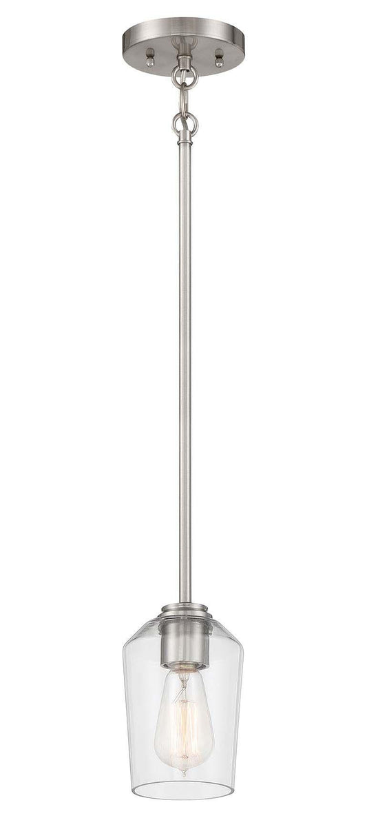 Shayna Mini Pendant 1 Light, Brushed Polished Nickel
