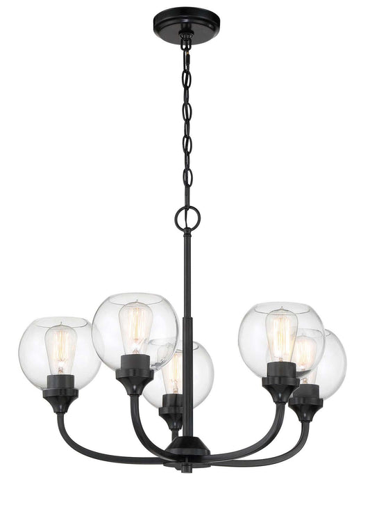 Glenda Chandelier 5 Light Flat Black