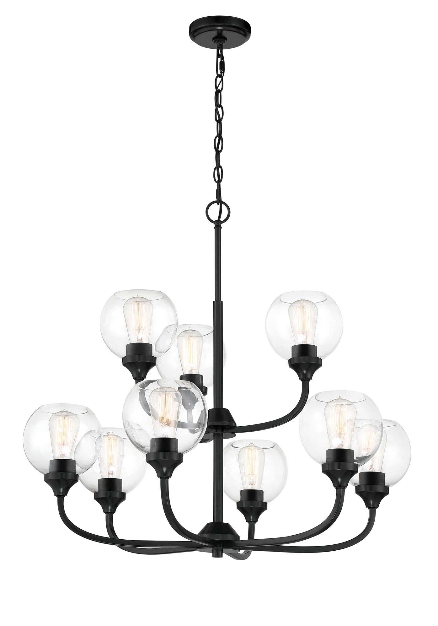 Glenda Chandelier 9 Light Flat Black