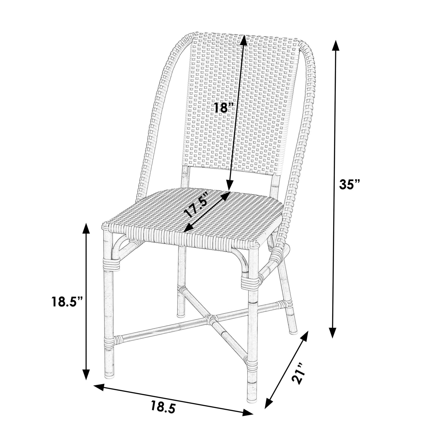 Butler Specialty Company, Tobias Outdoor Rattan and Bistro Dining Chair