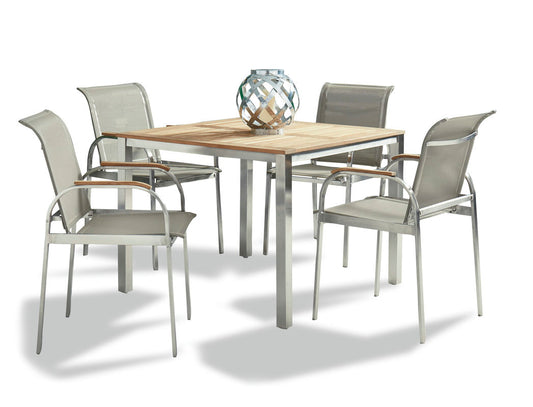 Aruba 5 Piece Outdoor Dining Set by homestyles, Gray