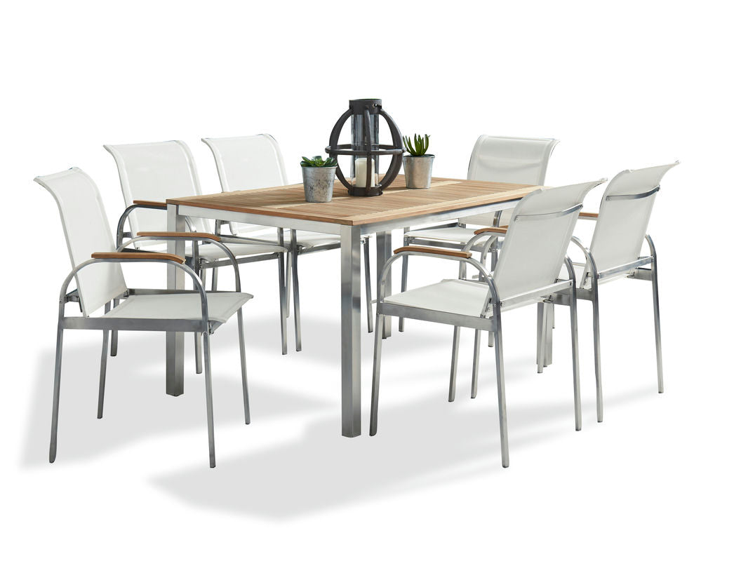 Aruba 7 Piece Outdoor Dining Set by homestyles, Off-White