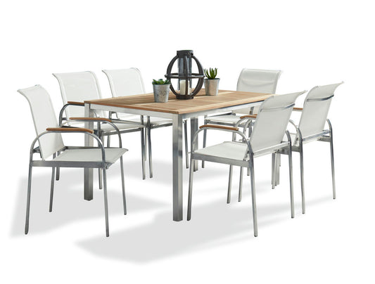 Aruba 7 Piece Outdoor Dining Set by homestyles, Off-White