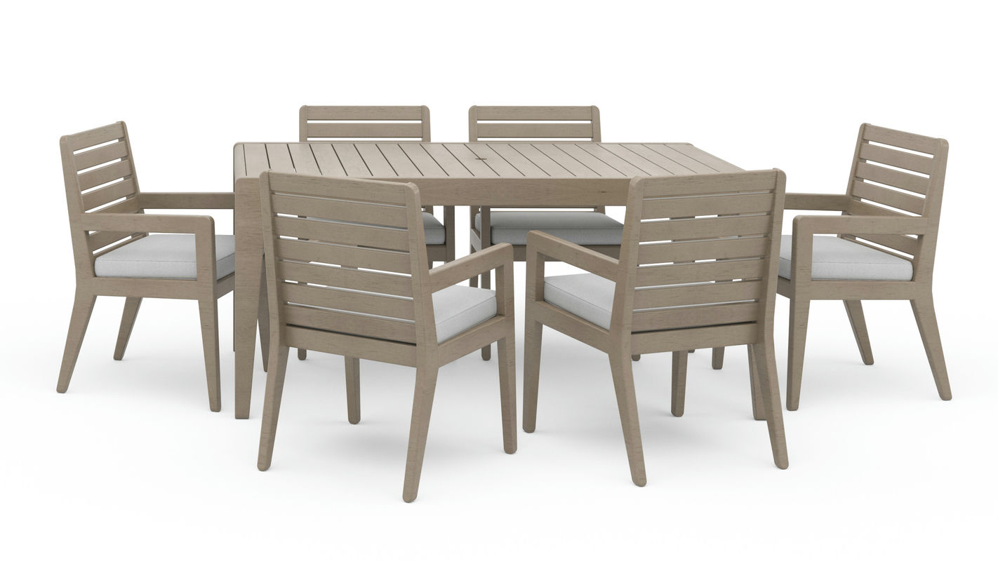 Sustain Outdoor Dining Table and Six Armchairs by homestyles