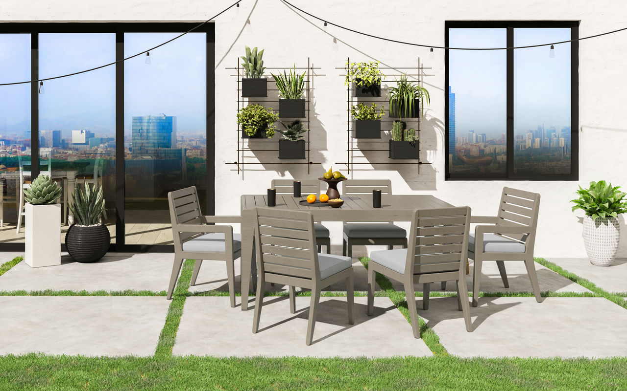 Sustain Outdoor Dining Table and Six Chairs by homestyles, 5675-318180Q
