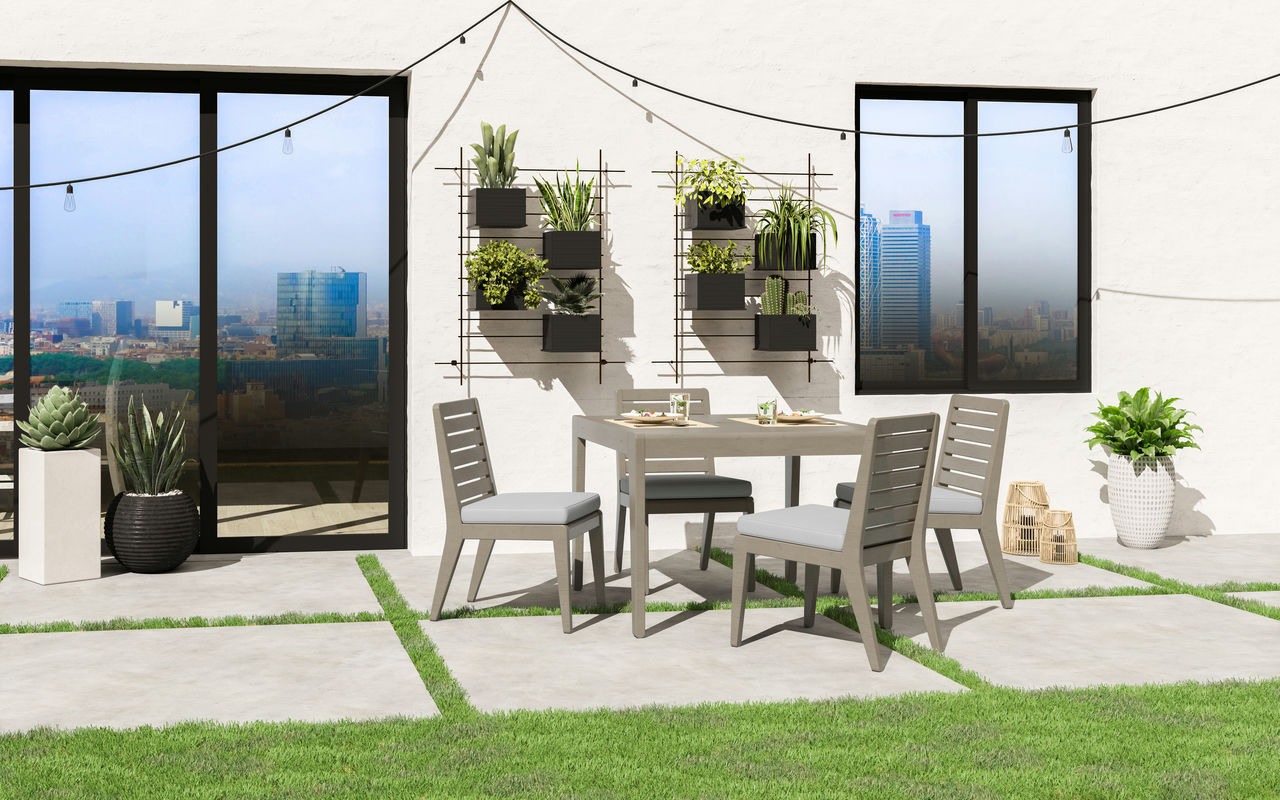Sustain Outdoor Dining Table and Four Chairs by homestyles, 5675-37-80Q
