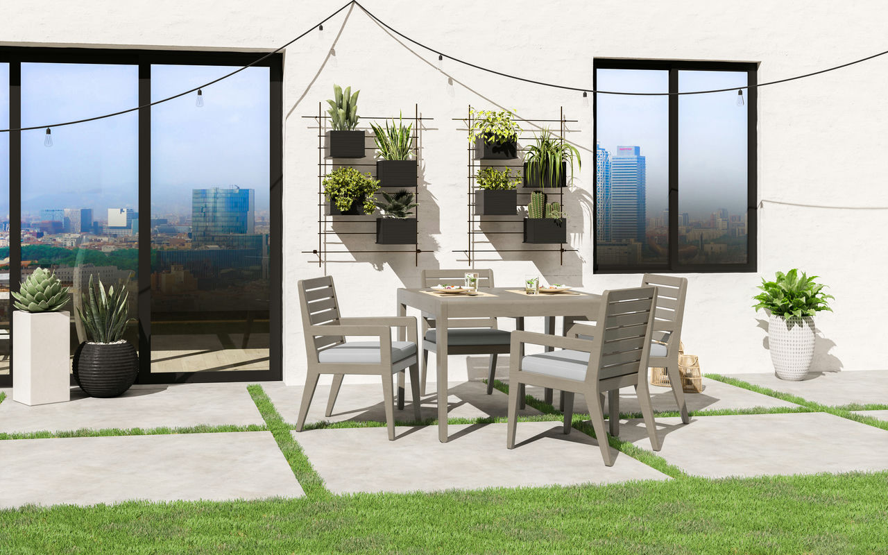 Sustain Outdoor Dining Table and Four Armchairs by homestyles