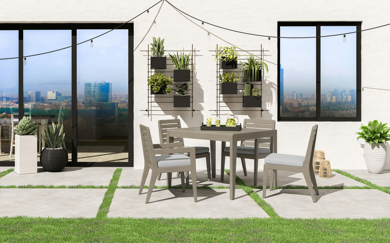Sustain Outdoor Dining Table and Four Chairs by homestyles, 5675-3781D80D