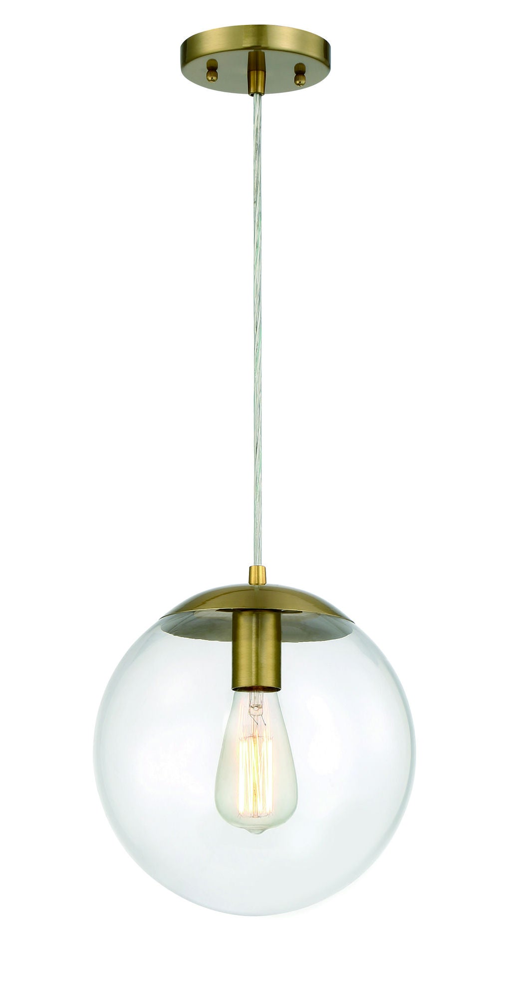Gaze 10" Clear Glass 1 Light Pendant with Cord - SB