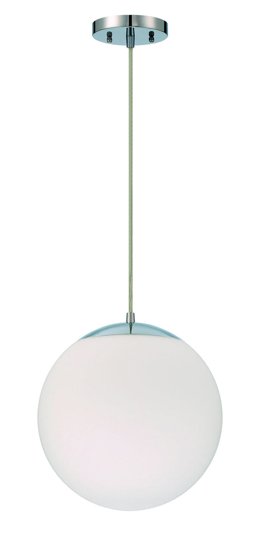 Gaze 12" White Frosted Glass 1 Light Pendant with Cord - CH