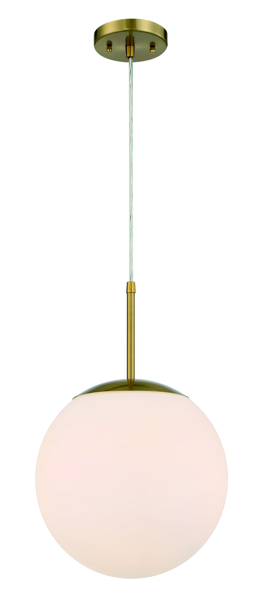 Gaze 12" White Frosted Glass 1 Light Pendant with Cord - SB