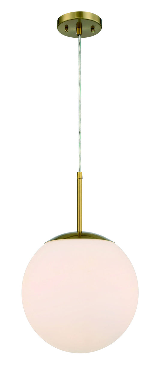 Gaze 12" White Frosted Glass 1 Light Pendant with Cord - SB