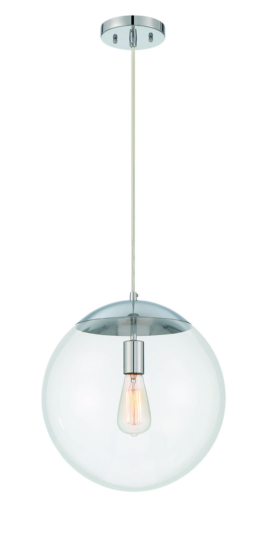 Gaze 14" Clear Glass 1 Light Pendant with Cord - CH