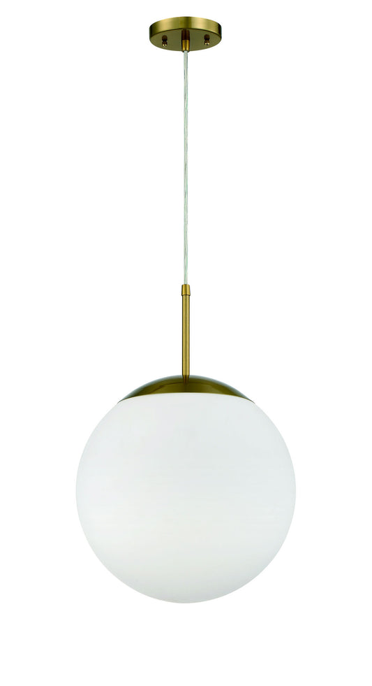 Gaze 14" White Frosted Glass 1 Light Pendant with Cord - SB