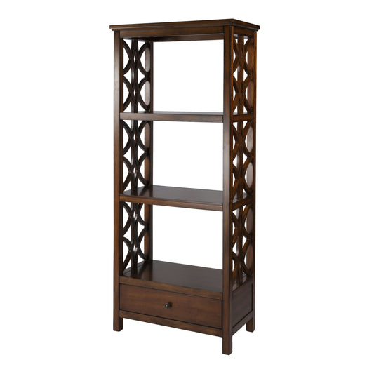 Butler Specialty Company, Lorena 30"W 3- Tier Etagere with Storage Drawer, Brown