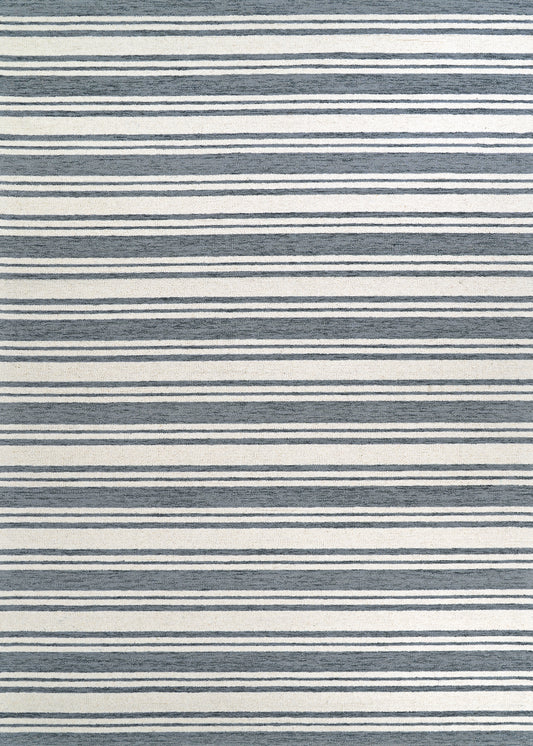 Couristan Scandia Bayadere Blue-Ivory Rug 6' x 9'