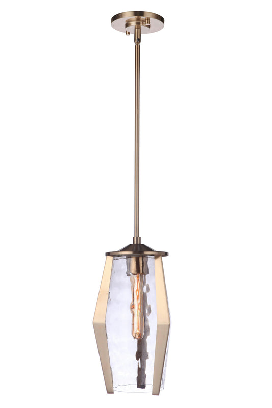 Guiding Star 1 Light Mini Pendant, Satin Brass