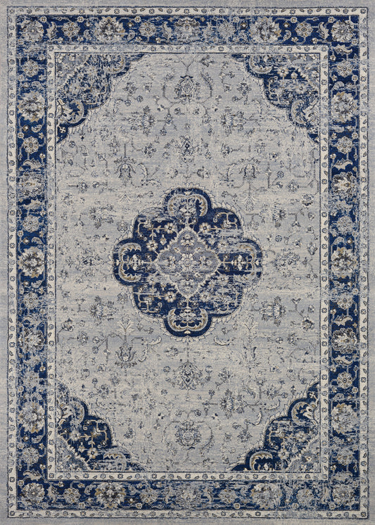 Couristan Sultan Treasures Clover Medallion Indigo Runner Rug 2'7" x 7'10"