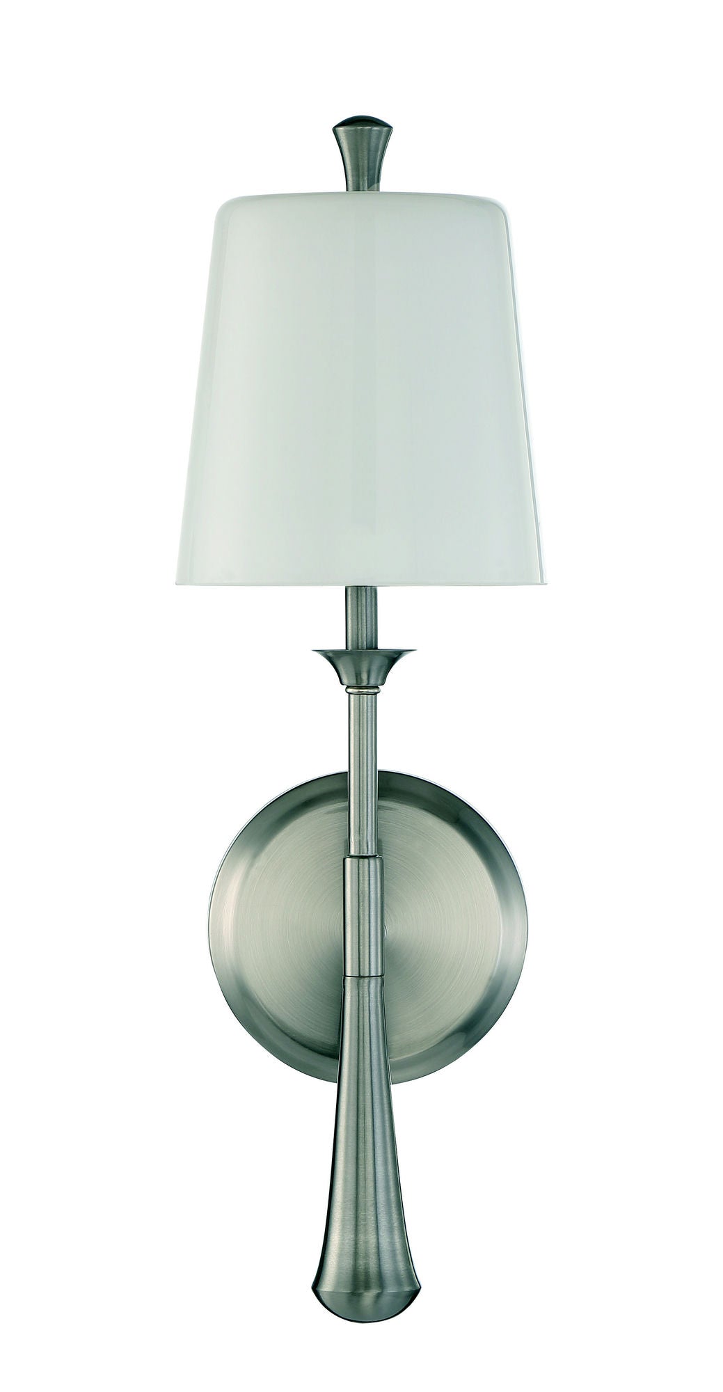 Palmer 1 Light Sconce with Frosted Opal Glass Shade - BNK , Damp rated
