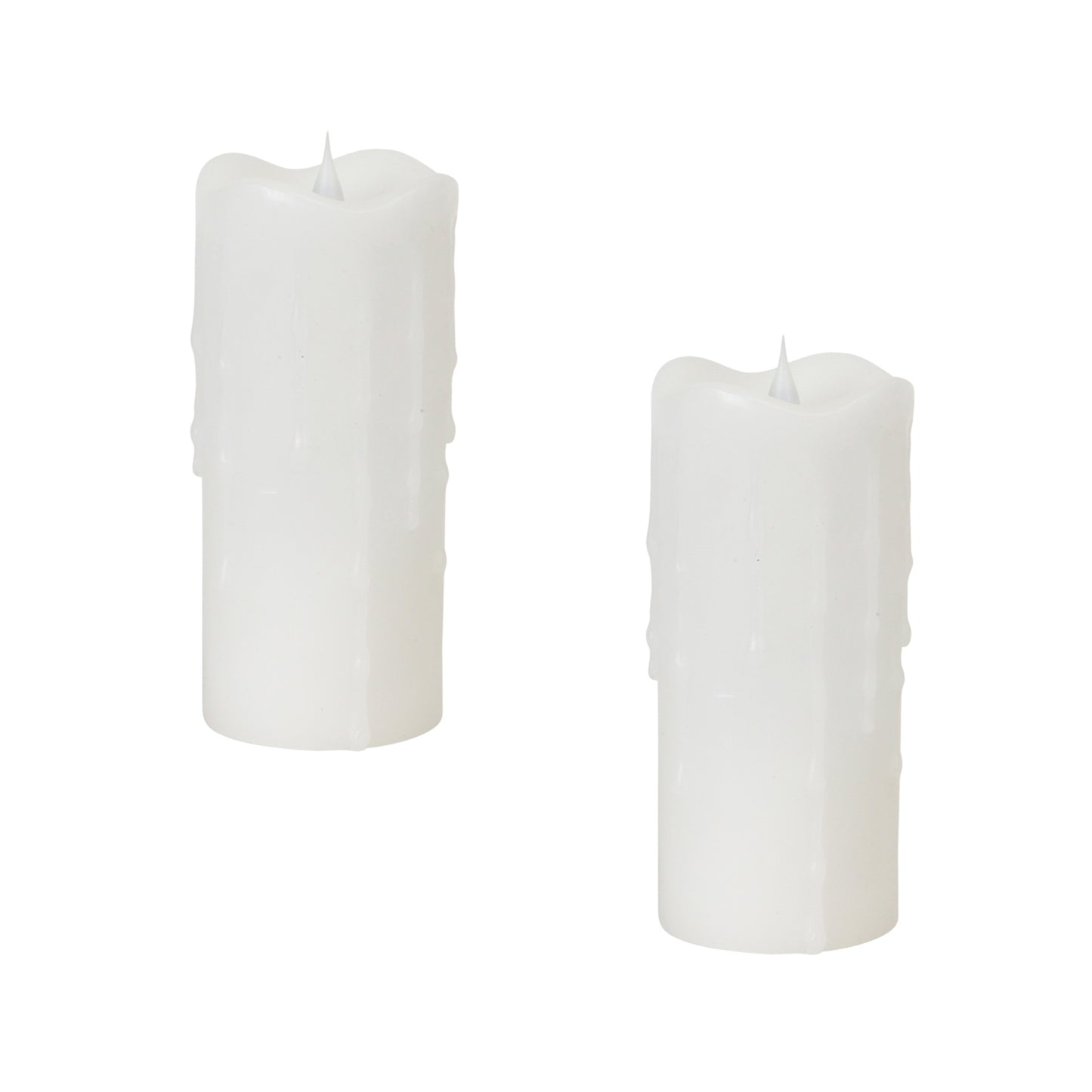 Simplux Led Dripping Candle W/Moving Flame (Set Of 2)3"Dx7"H