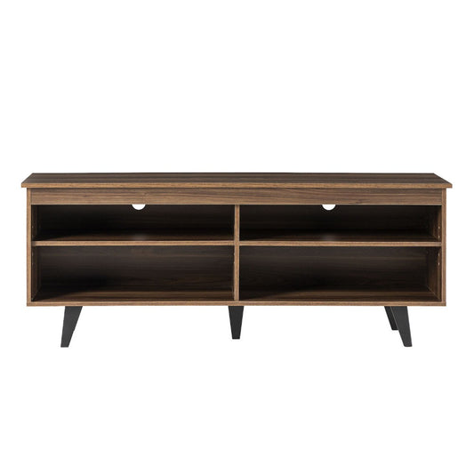 58" Simple Contemporary TV Stand - Dark Walnut