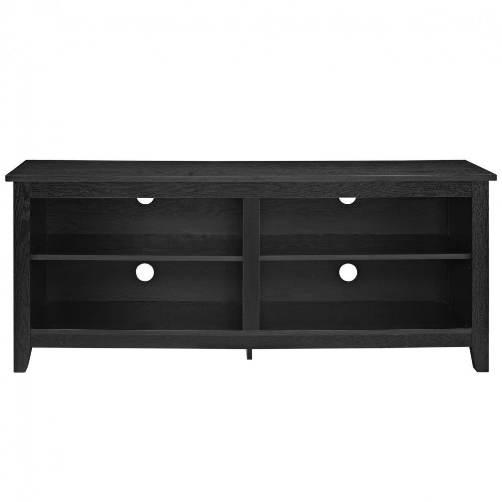 58" Simple Wood TV Stand - Black