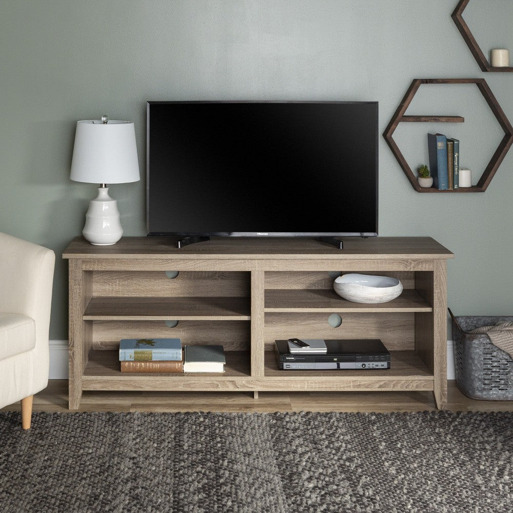 58" Simple Wood TV Stand - Driftwood