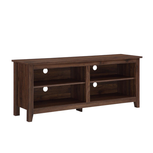 58" Simple Wood TV Stand - Traditional Brown