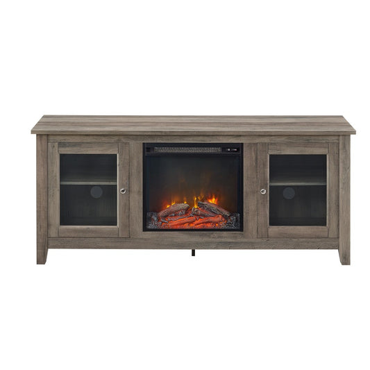 58" Traditional Electric Fireplace TV Stand - Gray Wash