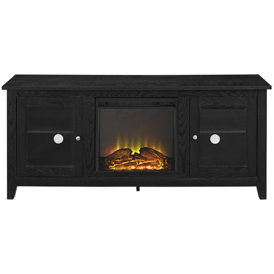 58" Traditional Electric Fireplace TV Stand - Black