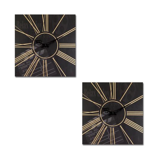 Movie Clock (Set Of 2) 15.5"Sq Mdf