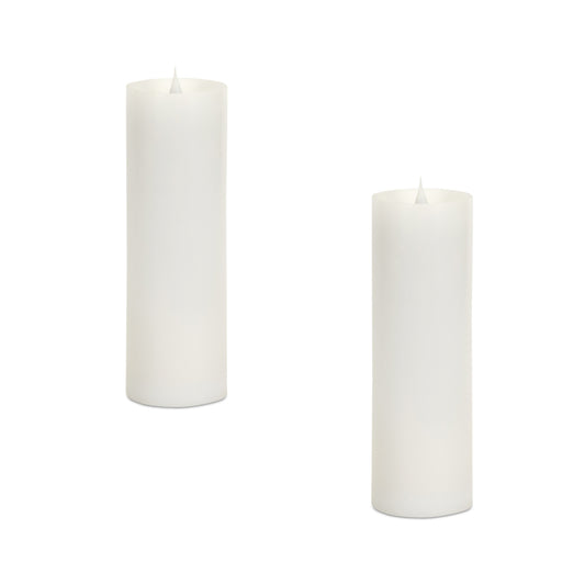 Simplux Led Pillar Candle W/Moving Flame (Set Of 2) 3"D x 9"H