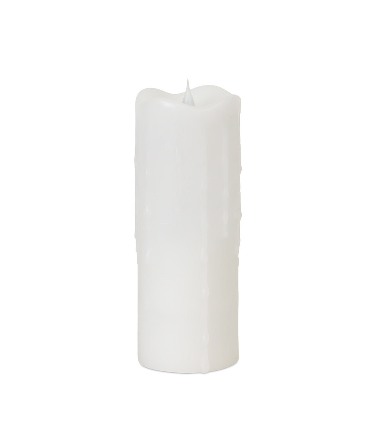 Simplux Led Dripping Candle W/Moving Flame (Set Of 2) 3"D x 9"H, White