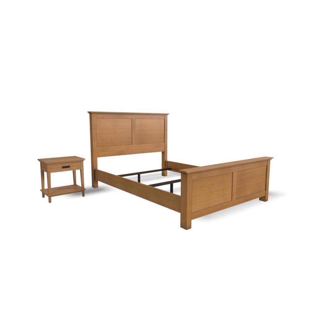 Oak Park Queen Bed and Nightstand by homestyles -Brown