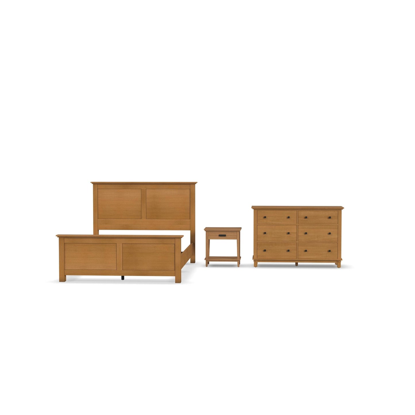 Oak Park Queen Bed, Nightstand and Dresser in Brown by homestyles