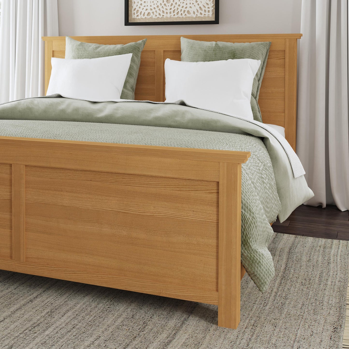 Oak Park King Bed and Two Nightstands Brown by homestyles