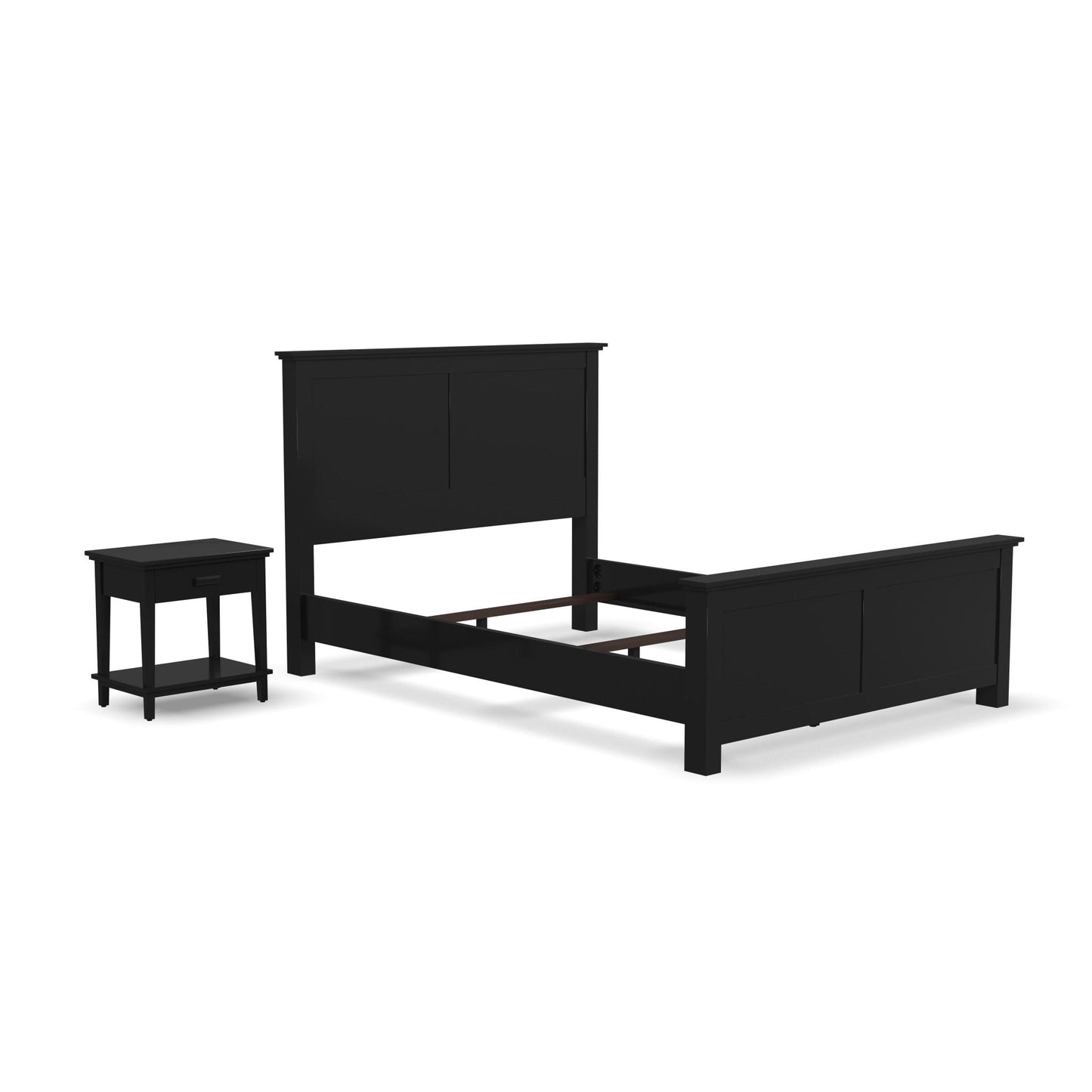 Oak Park Queen Bed and Nightstand by homestyles -Black