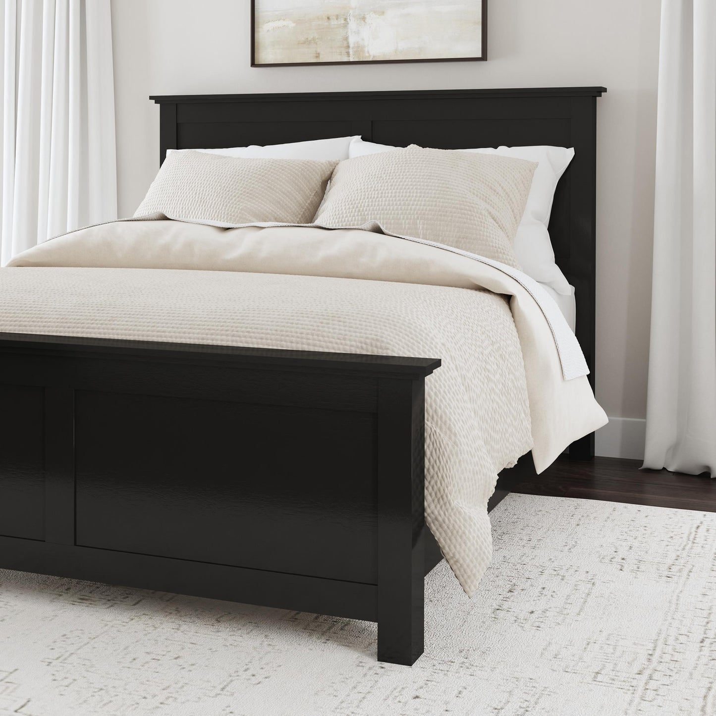 Oak Park Queen Bed and Nightstand by homestyles -Black