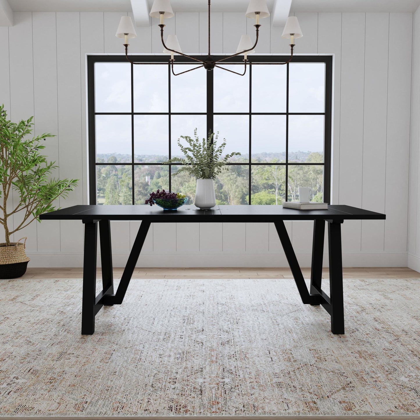 Trestle Dining Table in Black by homestyles