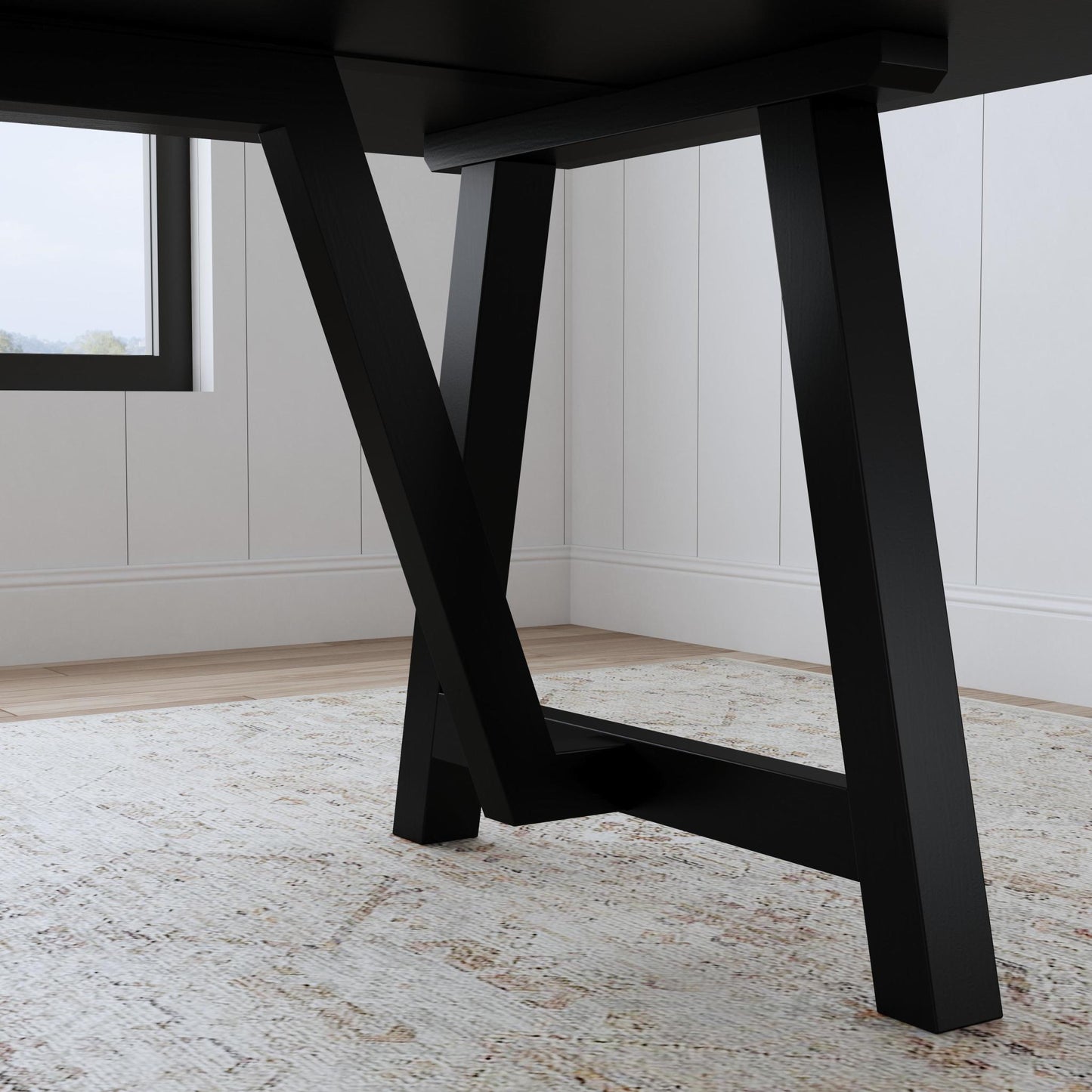 Trestle Dining Table in Black by homestyles