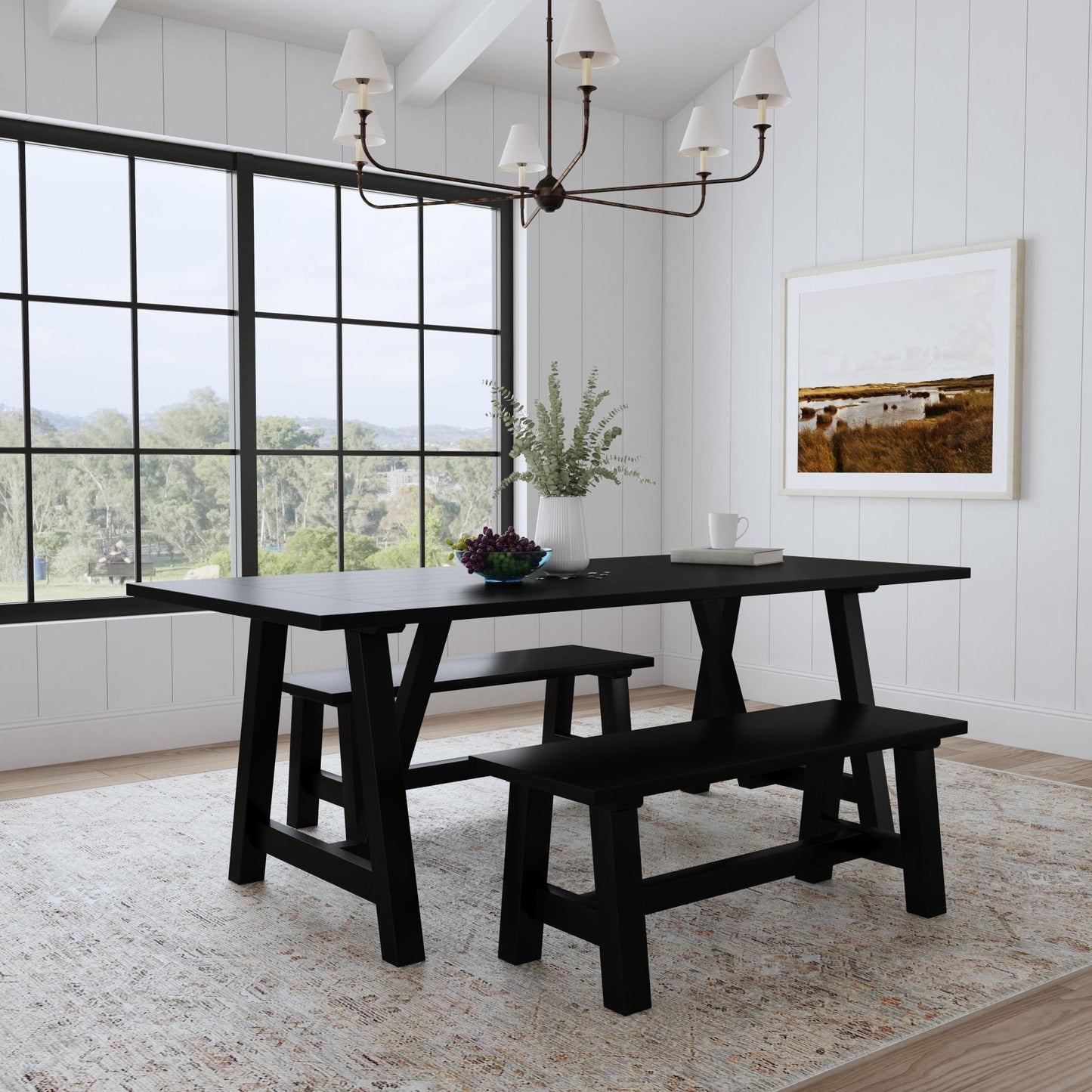 Trestle Dining Table in Black by homestyles