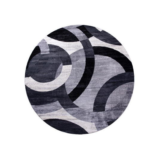 5x5 RD Black/Gray Area Rug